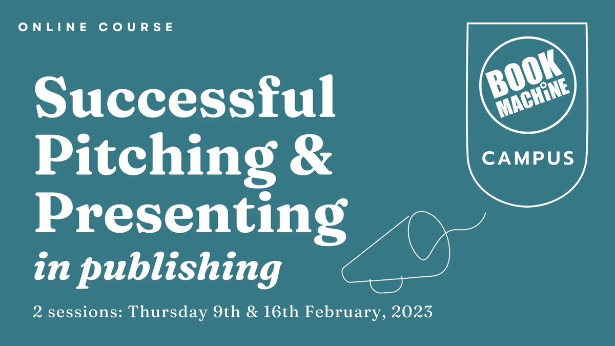 BookMachine's tweet image. Next week, we&apos;re hosting an online #BookMachineCAMPUS Live #publishing course, &quot;Successful Pitching &amp;amp; Presenting for Publishers&quot; – designed to give you the skills you need to make your case in any business situation 🎓 

Discounts for BookMachine members!

buff.ly/3wEyHRx