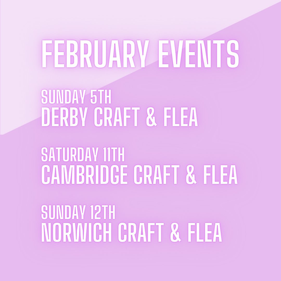 Happy February! Fancy shopping with me in person? This is where you'll find me this month! 
💖 💖 💖 
#FebruaryEvents #DerbyEvents #CambridgeEvents #NorwichEvents #HandmadeGift #CraftFair #ShoppingTrip #QuirkyJewellery