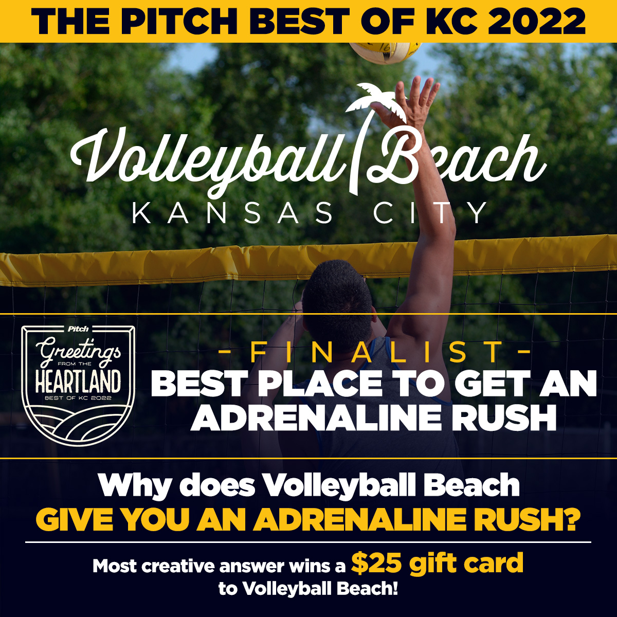 Why does Volleyball Beach give YOU an adrenaline rush?! Reply to let us know, most creative answer wins a $25 gift card to VBB!

#BestofKC #VolleyballBeach #KansasCity
