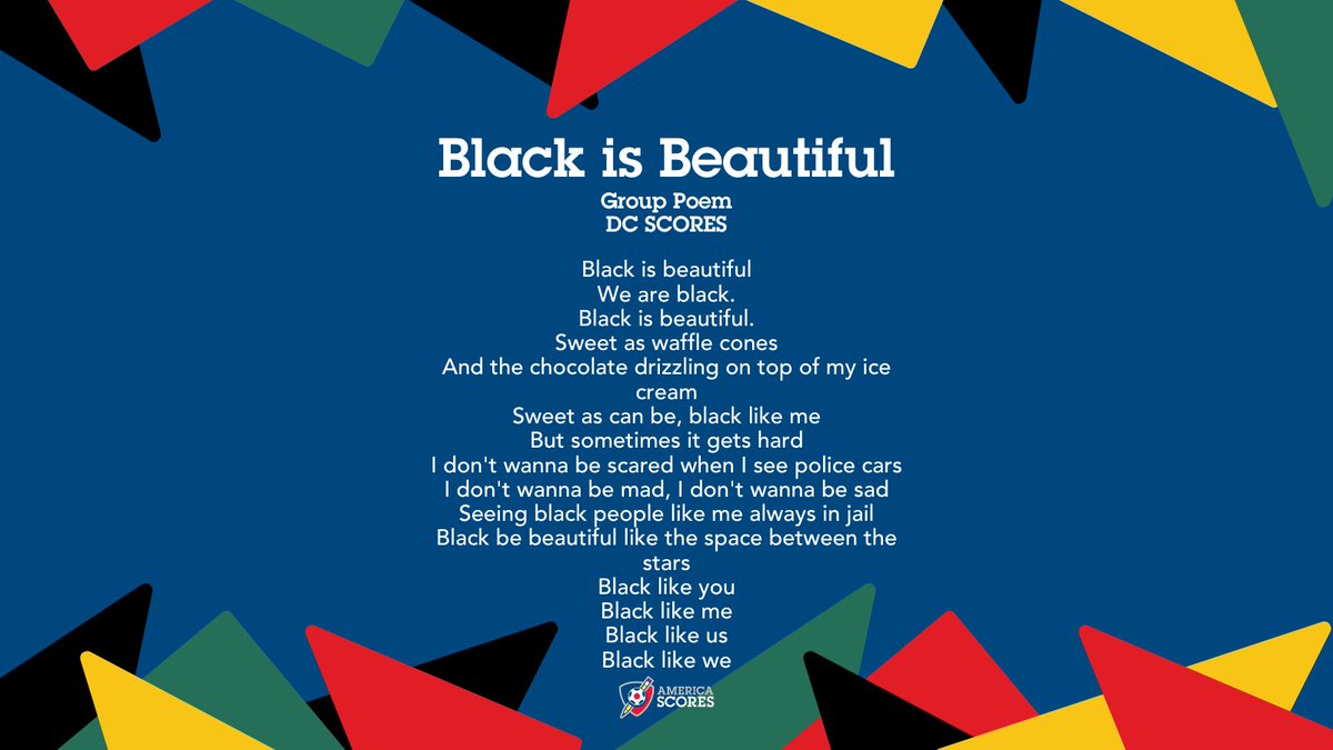 Today marks the first day of Black History Month! Read the powerful words of poet-athletes from <a href="/DCSCORES/">DC SCORES</a> in their poem "Black is Beautiful". Stay tuned for amazing poetry, feature stories, and more all month. #BlackHistoryMonth