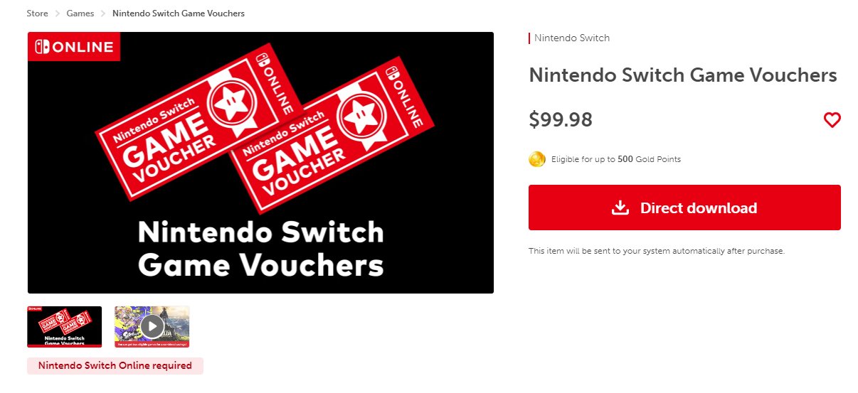 Games - Nintendo Switch Game Vouchers