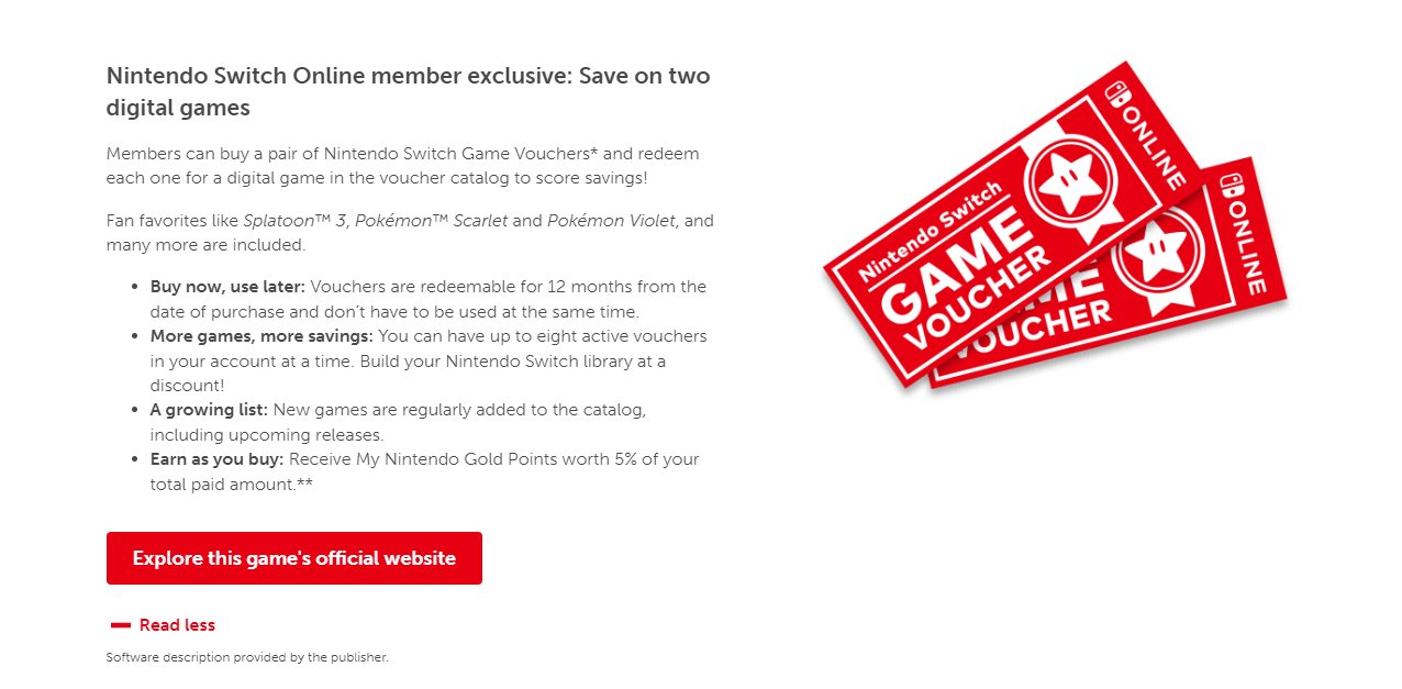 Games - Nintendo Switch Game Vouchers