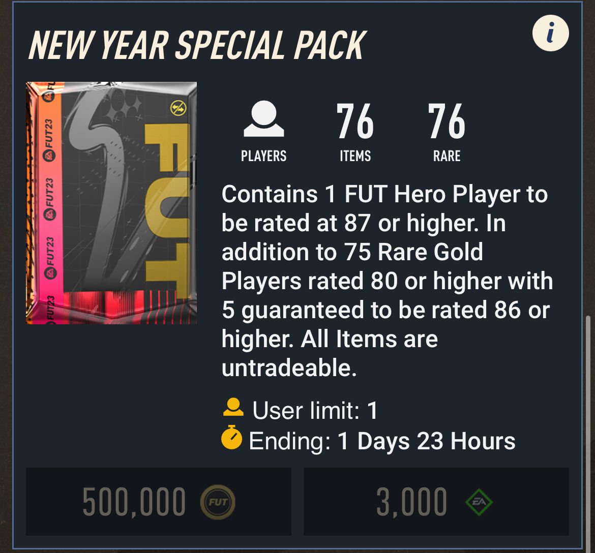 1JEsports's tweet photo. Giving away 3x FIFA Point codes for this pack 👇

Drop a ♥️ and vote on the poll below if you want one. Must be following to win ✅

Winners will be chosen tomorrow at 5pm 🤞 https://t.co/FItyAeUm8n