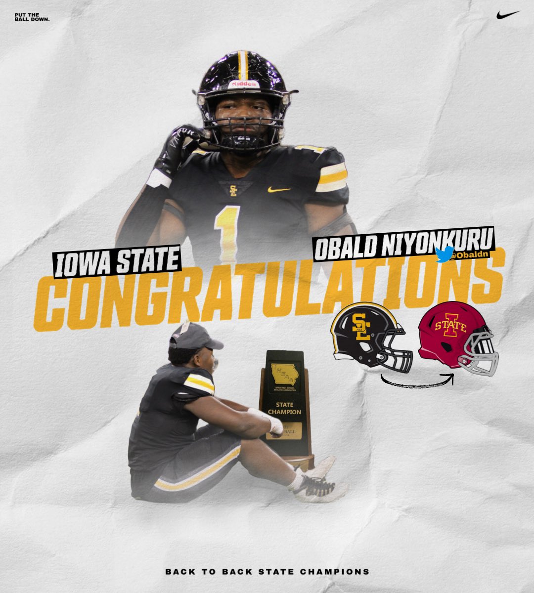 sep_football's tweet photo. @Obaldn x @CycloneFB 

COMMITTED. Congratulations Obald!

#gorams | #ptbd https://t.co/4OFDaSocpc
