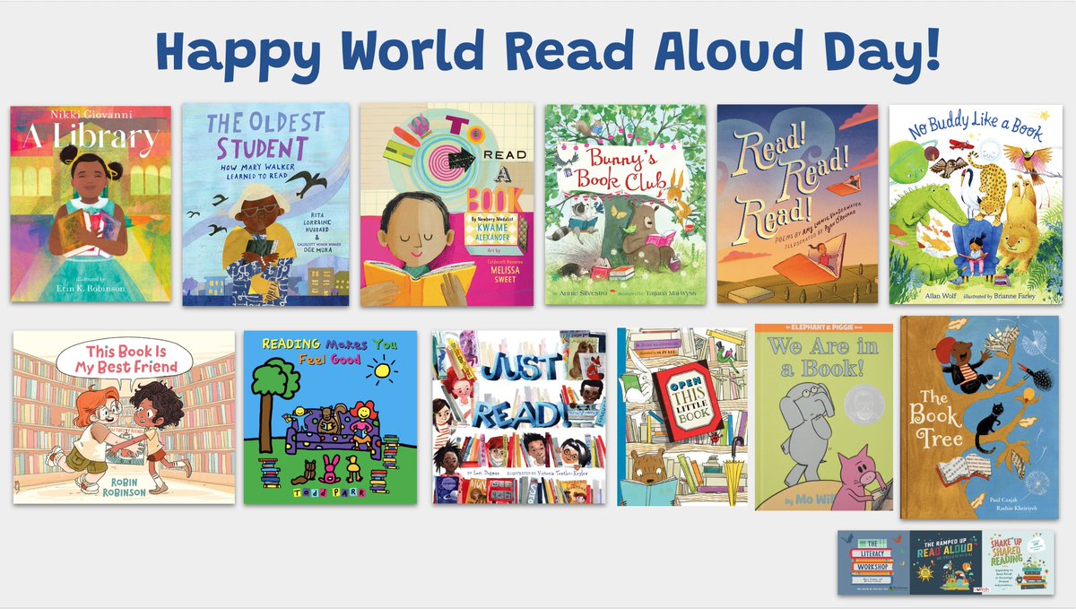 Celebrate #WorldReadAloudDay2023 by reading aloud a book about the joys of reading! 📚💛 <a href="/litworldsays/">LitWorld</a>  @PCzajak <a href="/rashinkheiriyeh/">michrnavas</a> <a href="/RitaLorraine/">Rita LorraineHubbard</a> <a href="/ogemora/">✨Oge Mora✨</a> @kwamealexander @anniesilvestro @mai_wyss @amylvpoemfarm @toddparr @LoriDegman <a href="/JesseKlausmeier/">Jesse Klausmeier</a> <a href="/The_Pigeon/">The Pigeon</a>