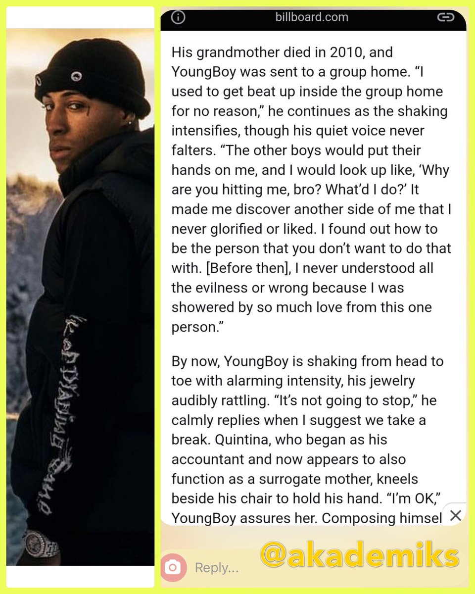 Akademiks's tweet photo. NBA Youngboy talks about his experience after being sent to a group home in 2010 when his grandmother died. https://t.co/VG7sp7ItVS