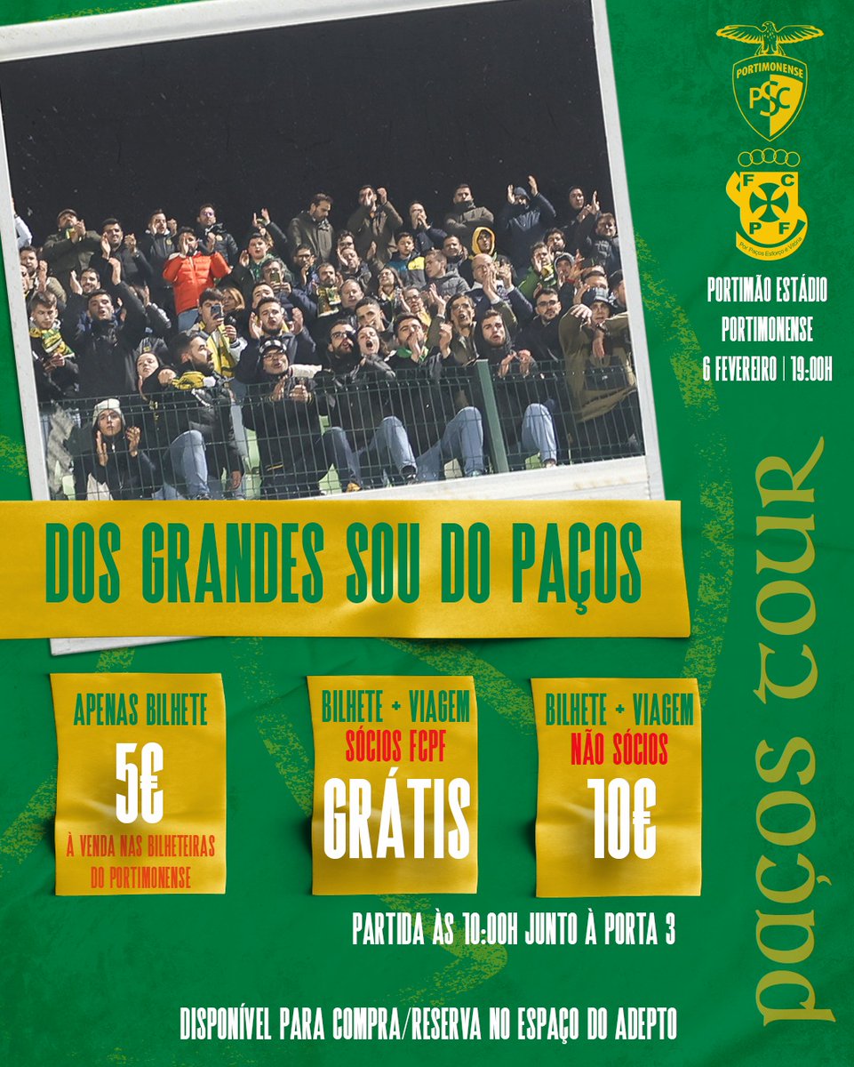 Não tens culpa que a tua equipa jogue a cerca de 600 km de casa numa segunda à noite... 🙄

🚨 Por isso, 𝗮 𝘃𝗶𝗮𝗴𝗲𝗺 𝗲 𝗼 𝗯𝗶𝗹𝗵𝗲𝘁𝗲 para Portimão ficam 𝗽𝗼𝗿 𝗻𝗼𝘀𝘀𝗮 𝗰𝗼𝗻𝘁𝗮 ✅! 

Precisamos de ti em todo o lado! 💪🟡

#DefendeOAmarelo #LigaPortugalBwin #PSCFCPF
