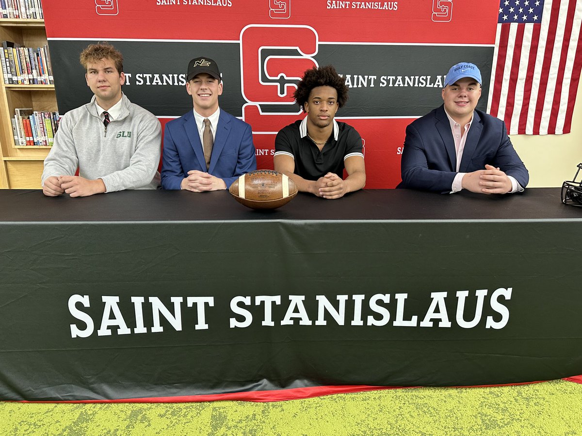 SSCFBCoach's tweet photo. Congratulations to our 2023 signees 
ilias Rida- Southeastern Louisiana 
Hudson Osborne- Northeast CC
Chandler Chapman- MGCCC
Fulton Ascherl- MGCCC https://t.co/cqxJk16ng4