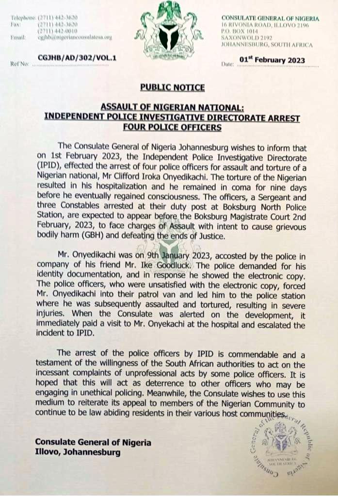 Consulate General of Nigeria, South Africa tweet media