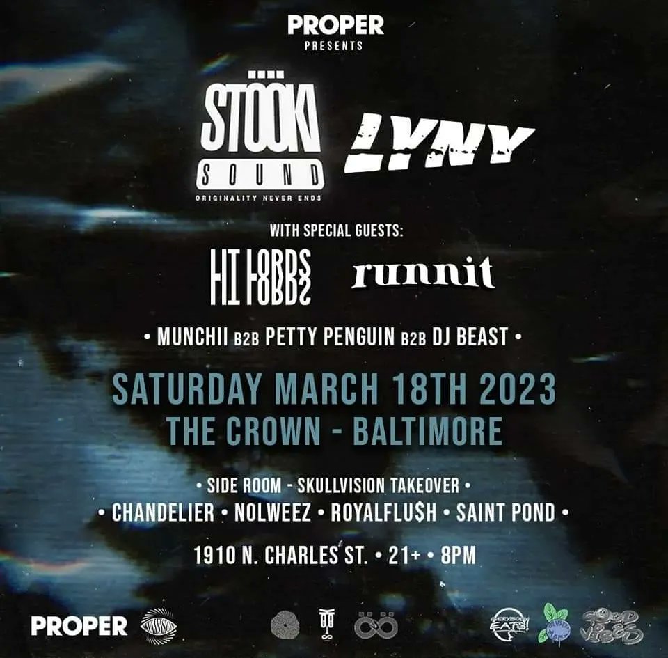 ProperEventsDMV's tweet image. 2 big announcmenents today from us!

@stookisound , @lynyofficial , @litlords , @RunnitOfficial 🤝🏾 @BUKEZFINEZT , @coltcutsmusic , @HyphoLouis , @wraz_dubs and more 

Grab tix here: linktr.ee/properproducti…