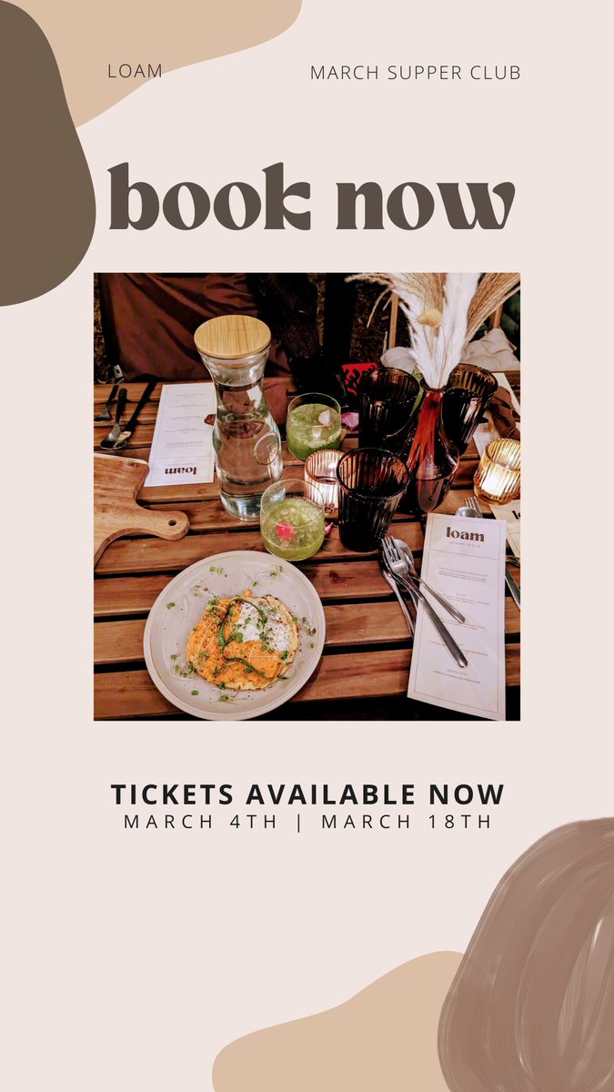 eatloam's tweet photo. Tickets for March supper club are now available!

https://t.co/yiOkvuCc2B https://t.co/1i7UjaO8Z1