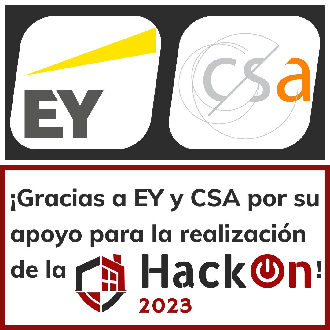HackOnURJC's tweet image. Hoy queremos dar las gracias a @EY_Spain y a CSA por apoyarnos en la realización de #HackOn2023
🫶🏼🫶🏼🫶🏼