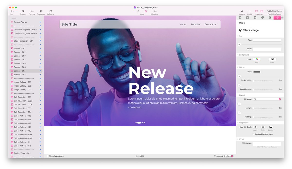 Can't wait until you all get your hands on Foundry 3 this coming Friday, February 3. Additionally Foundry 3 comes with a pack of templates as well a three free Starter Kits!

#RapidWeaver #Stacks #Foundry