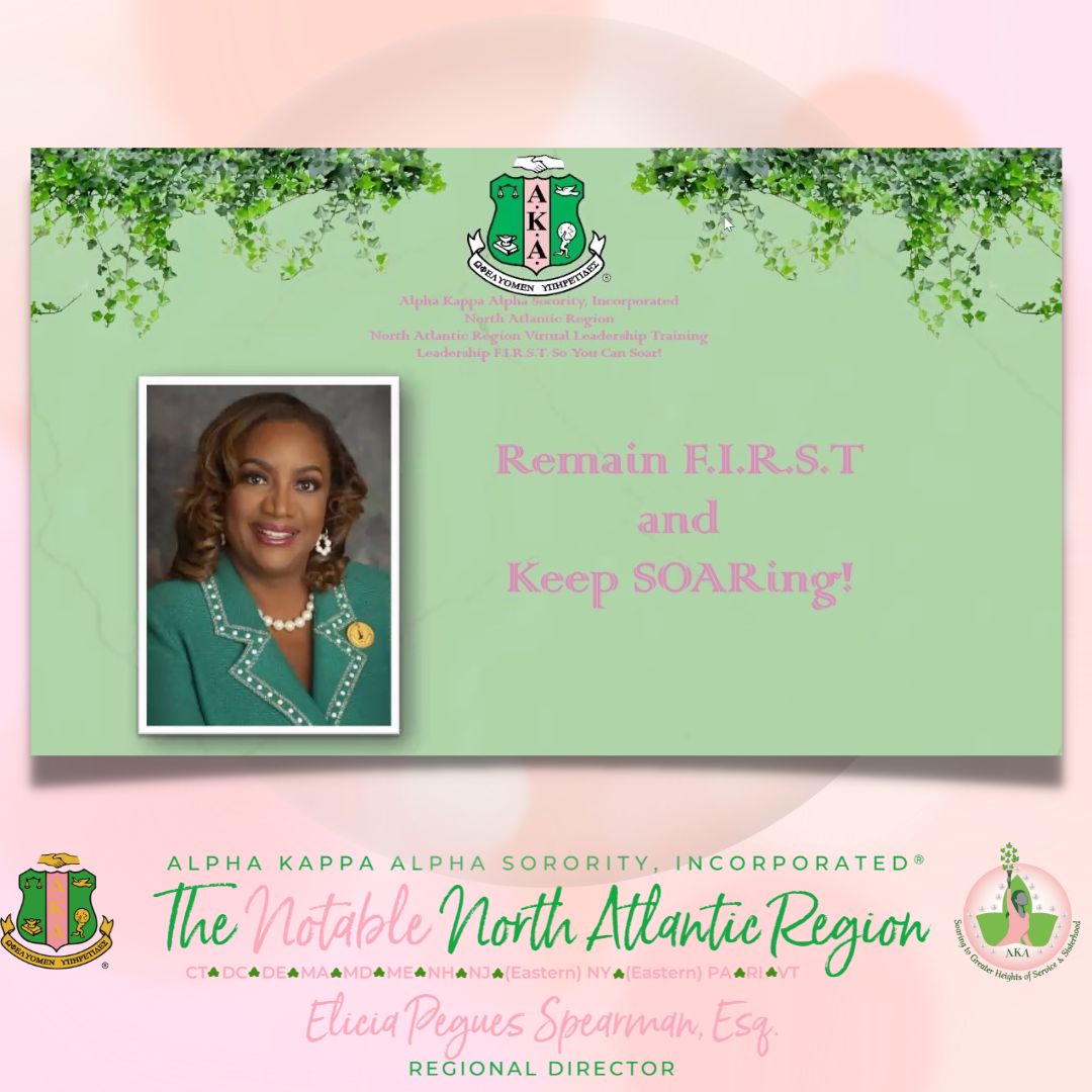 <a href="/AKANARegion/">AKANorthAtlantic</a> enjoyed an impactful leadership training session, "Leadership F.I.R.S.T. So you Can Soar!" More than 375 members attended the three-hour session. Dorothy Buckhanan Wilson, 29th International President, presented the keynote address. #AKA1908 #NAR1908