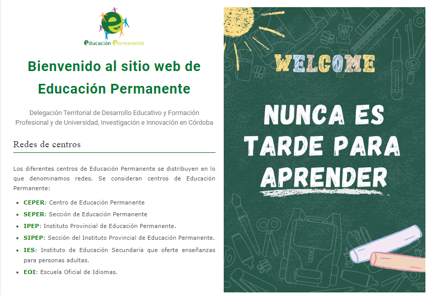 OrdenacionDTCor's tweet photo. Nuevo blog de Educación Permanente de la Delegación Territorial de Córdoba. Os animamos a visitarlo:
https://t.co/iFZXaR9PM4
@edpermanente @EdPermaCOR #EducacióndeAdultos #BlogAverroes https://t.co/4U7XnlQWQM