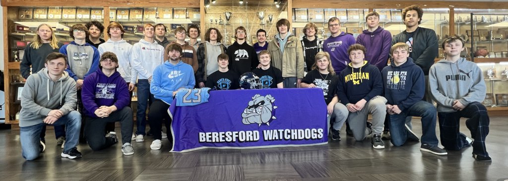 Congratulations, Zach Boden (&amp; Landon Schurch) for signing with Dakota State University to play football! Zach looks forward to playing football as a Trojan wants to become a coach after college!  #WatchdogPride #AlwaysAWatchdog