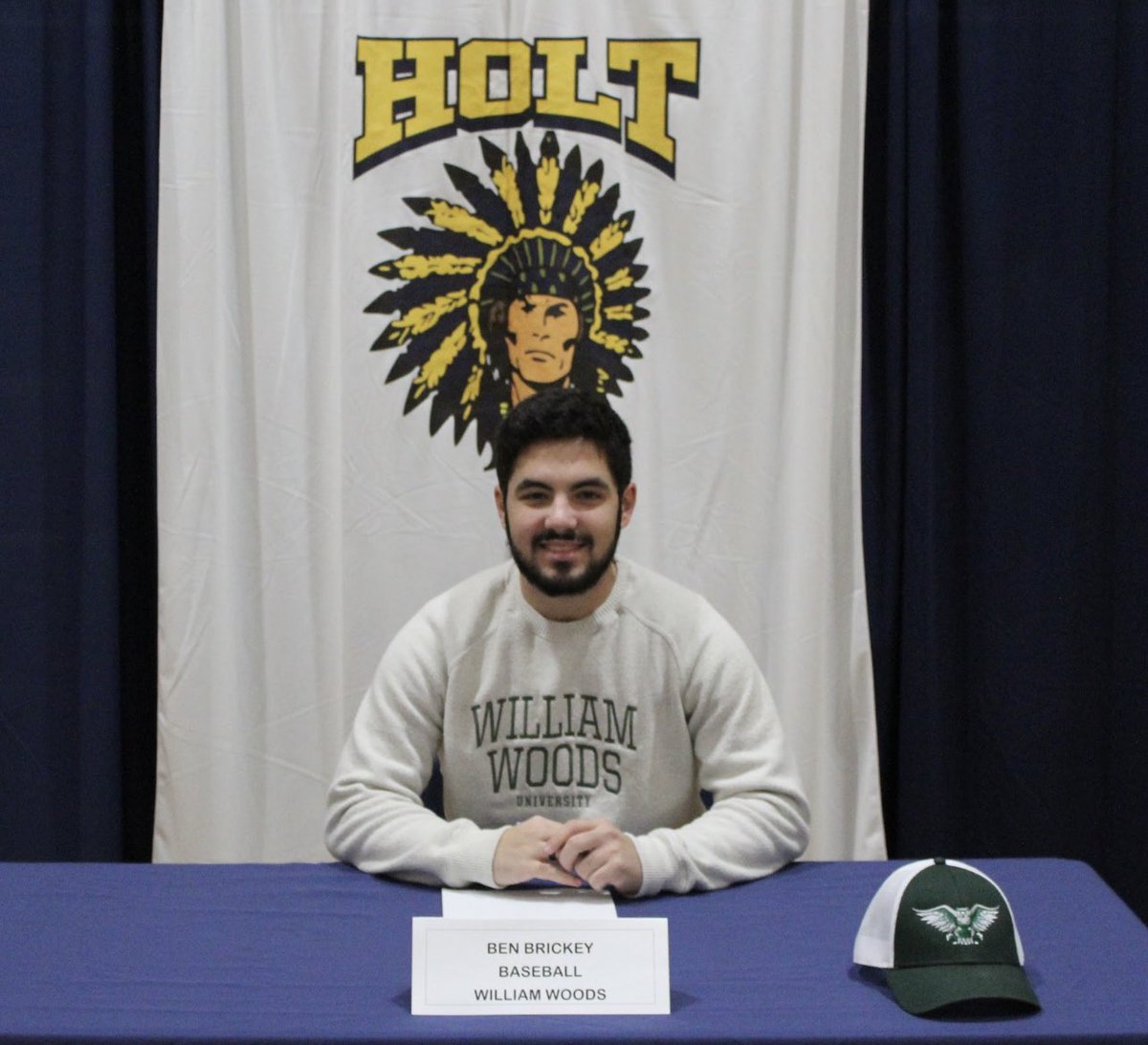HoltADOffice's tweet photo. Congrats Ben Brickey for continuing your academic and baseball pursuits at William Woods! https://t.co/i10jPg5fo6