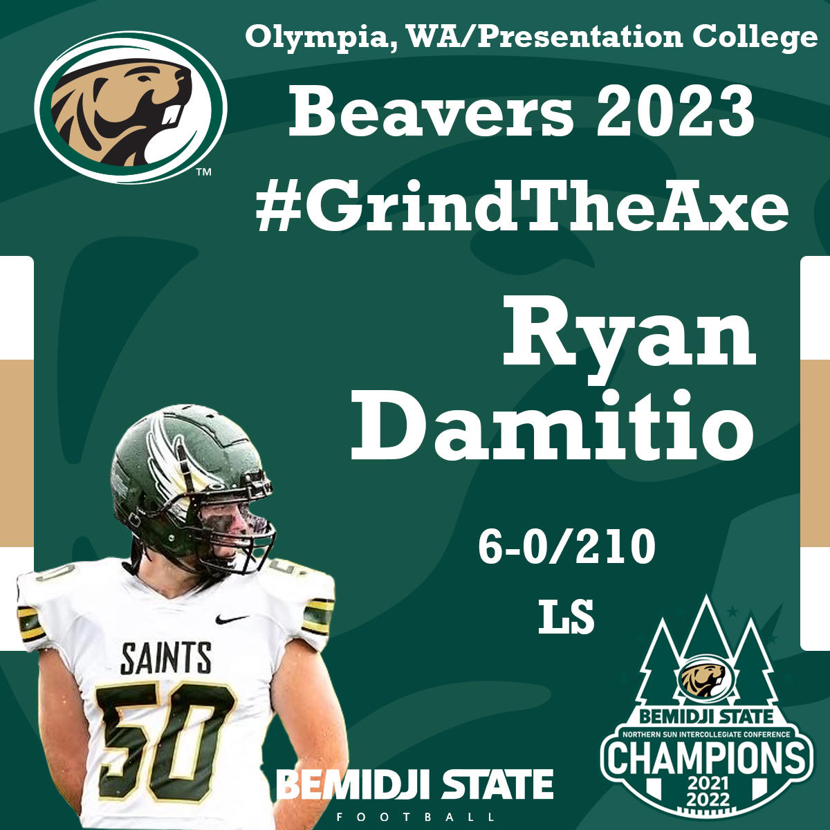 Off to South Dakota for the first time where long snapper Ryan Damitio will transfer from Presentation College to play for #BeaverTerritory! Originally from Washington State, Damitio spent the past season at Presentation!
#NSD23 #GoBeavers #GrindTheAxe