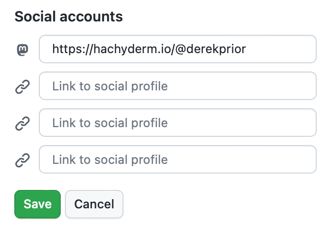 Henning Jacobs (@try_except_) on Twitter photo RT @nova@hachyderm.io
GitHub just rolled out support for Mastodon profiles.
Thanks derekprior for helping us!
hachyderm.io/@nova/10979053… RT @nova@hachyderm.io
GitHub just rolled out support for Mastodon profiles.
Thanks derekprior for helping us!
hachyderm.io/@nova/10979053…