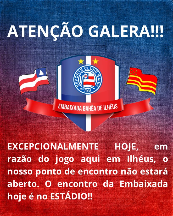 Atenção, galera! Nosso encontro hoje é no estádio!!