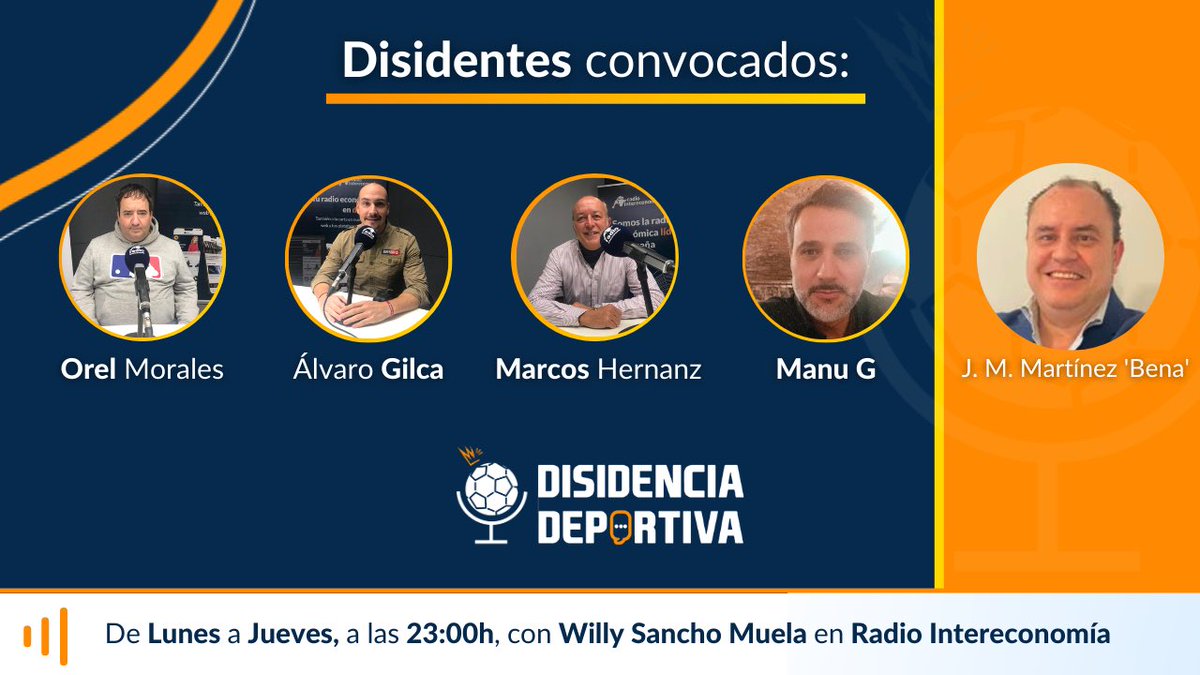 DisidenciaDep's tweet photo. 👋 Esta noche, en @DisidenciaDep

🎙️ @WillySanchoM
👤 @OrelMorales44 
👤 Álvaro Gilca
👤 Marcos Hernanz
👤 @ManuG_72
🏀 @JMMBena

📻 Desde las 23h:

⚽️Post partido del #RealBetisBarça
💚🤍Charla con el socio #2 del @RealBetis
⛹️Basket en ‘Bena’

📹 SÍGUELO https://t.co/RqYkVcAKqT https://t.co/iyRRXEUrXT