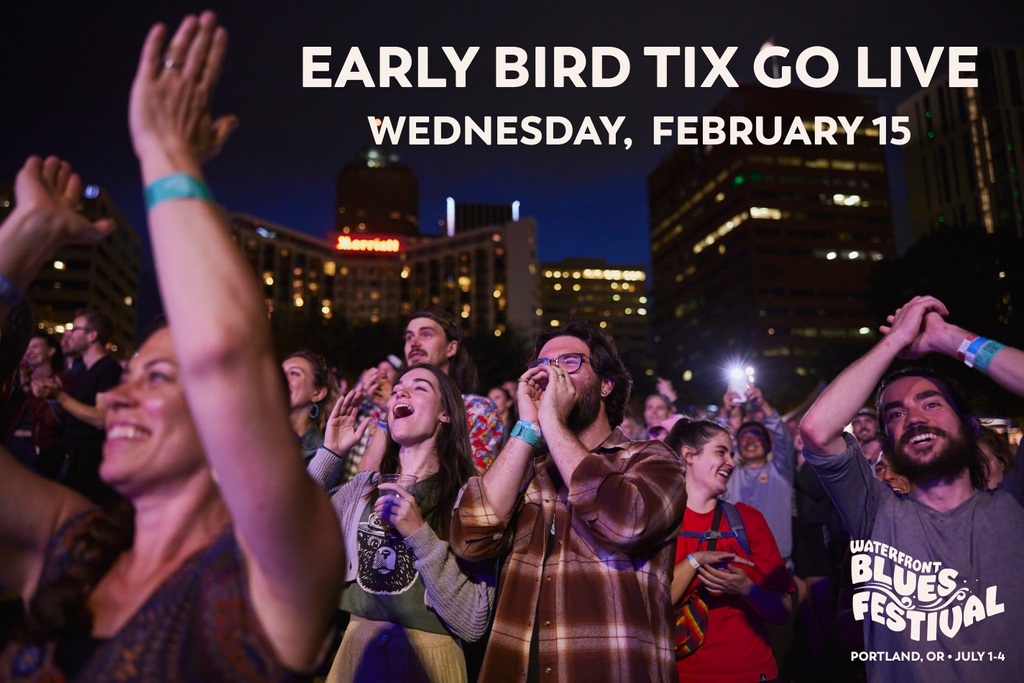 WaterfrontBlues's tweet image. Woohoo! Get ready to set those alarms friends ⏰ Early Bird tix for all 4-Day passes will go live on February 15 at 10 AM PST. Our Early Bird pricing won't last long, so start gathering the crew and save the date for Portland's best waterfront music festival, July 1-4!