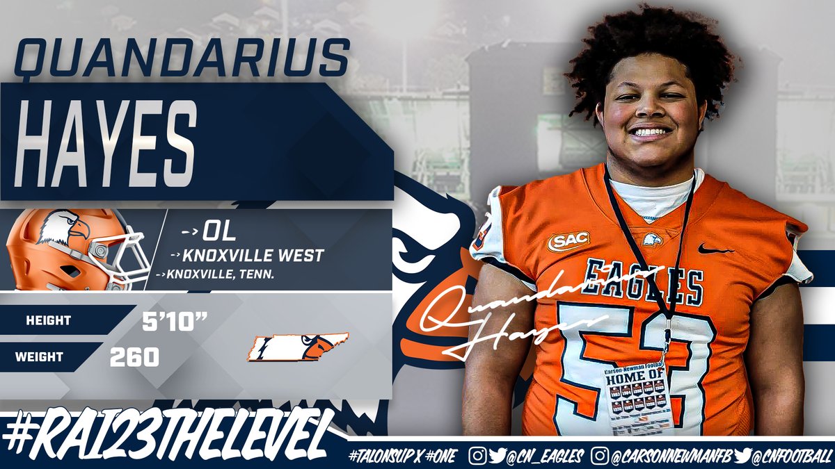 CNathletics's tweet photo. Commit #️⃣1️⃣4️⃣

Quandarius Hayes – 5-10 – 260 – OL - Knoxville, Tenn. – Knoxville West - @QuandariusHayes

📋 https://t.co/vyWYXhLt6P

#CNNSD23 #Rai23TheLevel | #TalonsUp x 
@cnfootball https://t.co/x7qYbevuUn