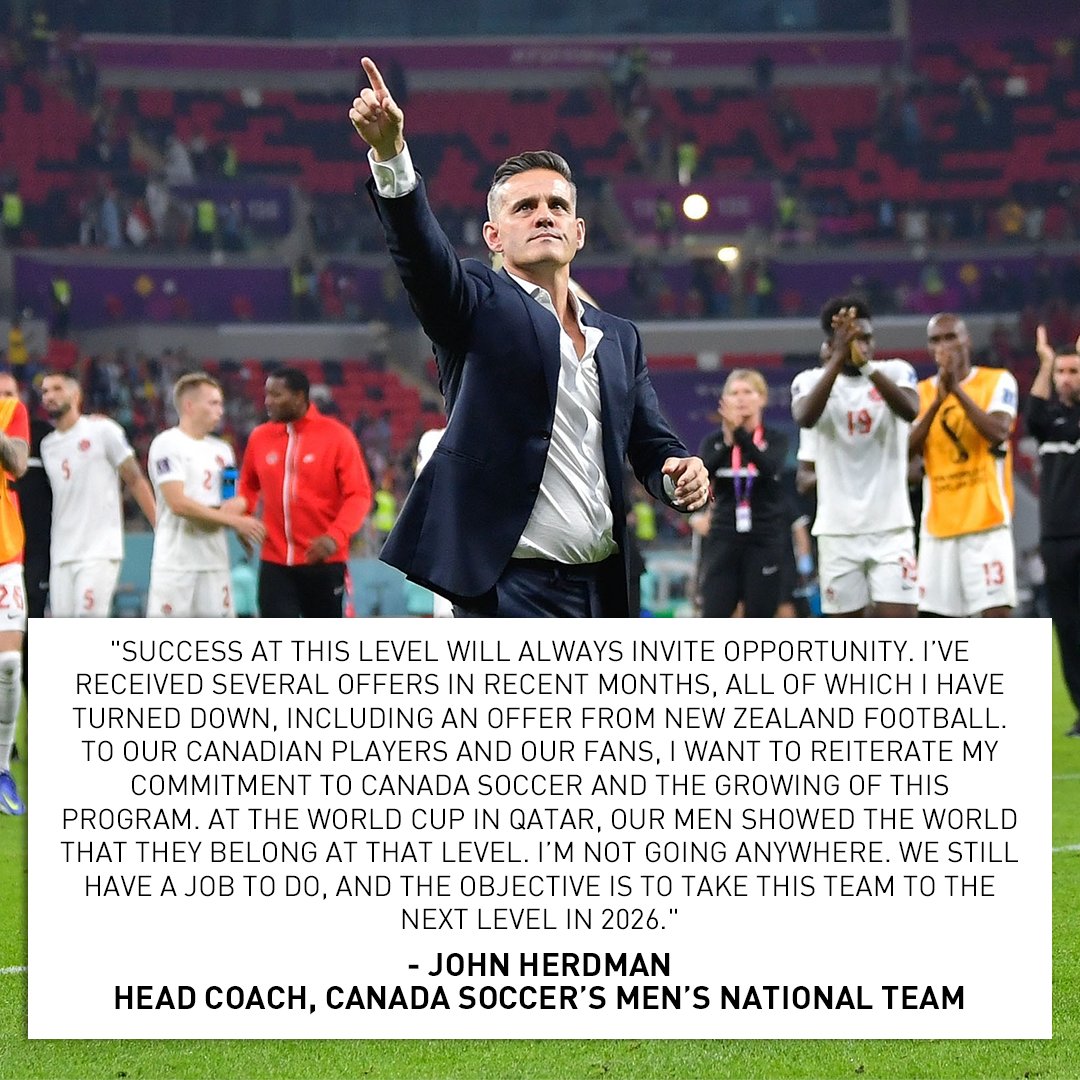 A statement from Canada Soccer's Men's National Team Head Coach John Herdman 🍁