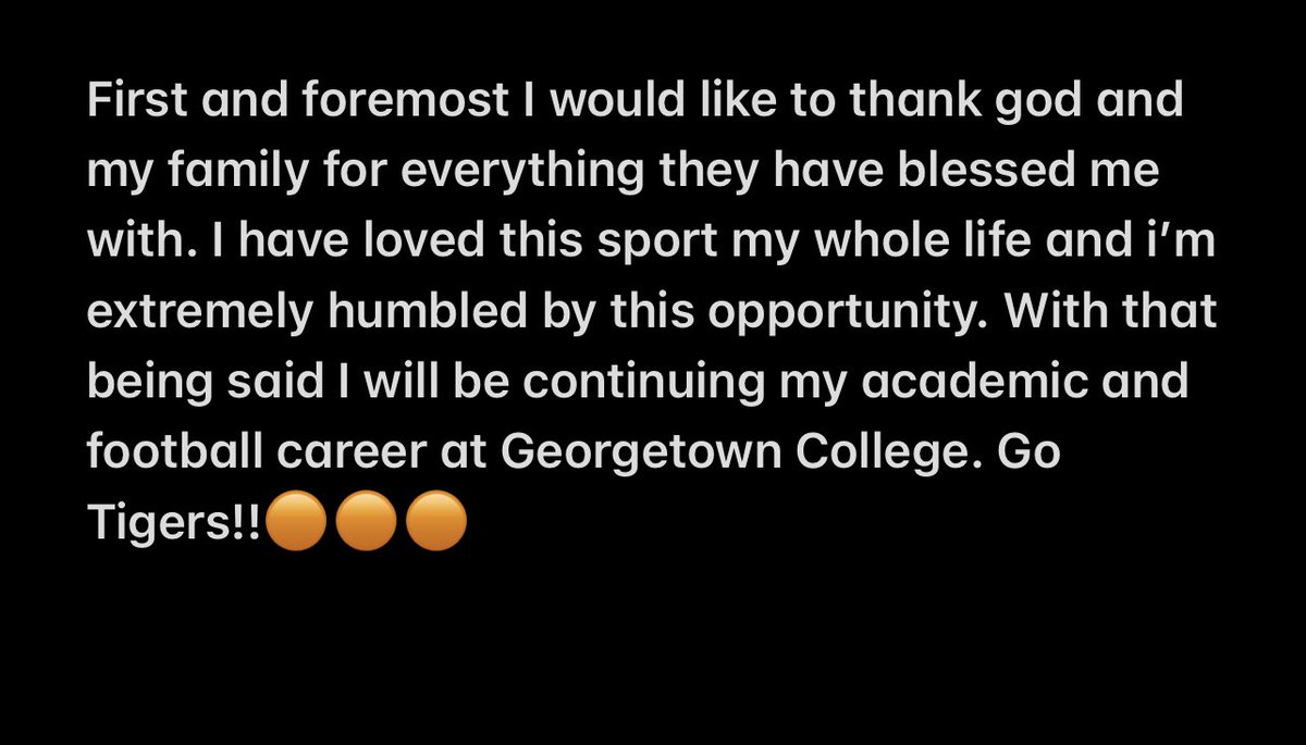 100% Committed! <a href="/coach_grady/">Clyde Grady</a> <a href="/Gtown_Football/">Georgetown College Football</a> <a href="/CoachJNich/">Jacob Nichols</a> <a href="/WestForsythFB/">WestForsythFootball</a> <a href="/DBarker2442/">Coach Barker</a>