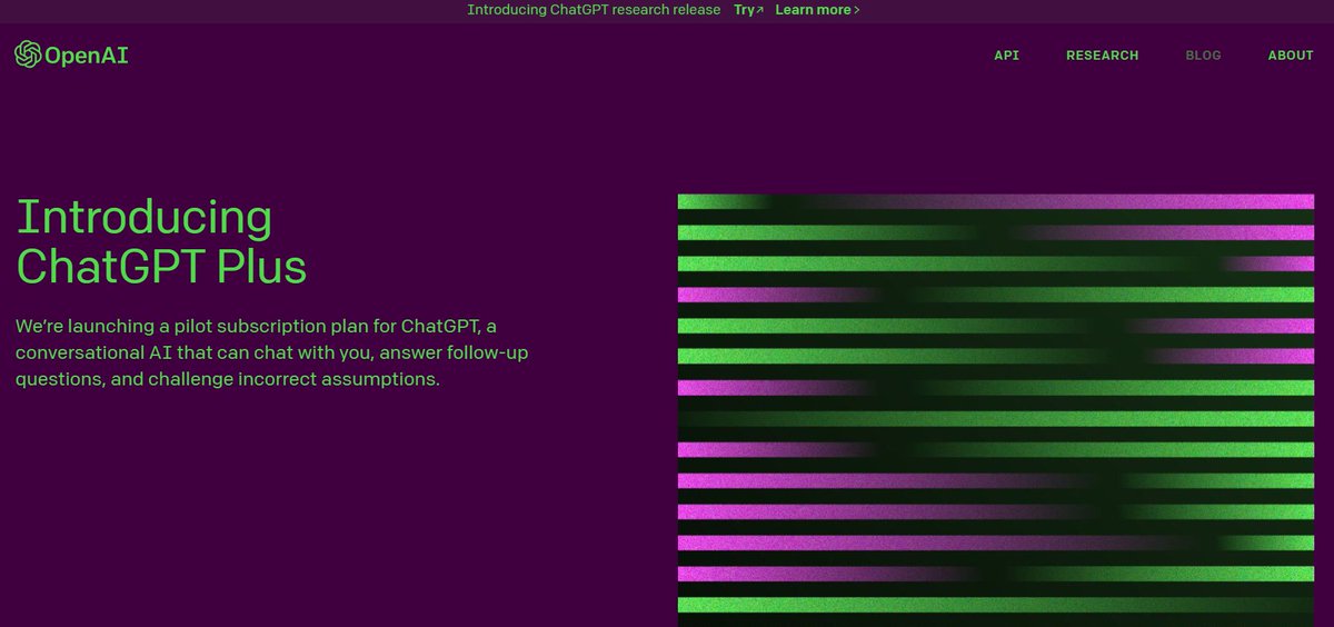 auguches's tweet photo. @OpenAI has launched the #ChatGptPlus platform. A paid subscription. Check it on: https://t.co/gaTLGB34t2

And join the waitlist here: https://t.co/2reWxOpvX3 https://t.co/Iad6IRx66f