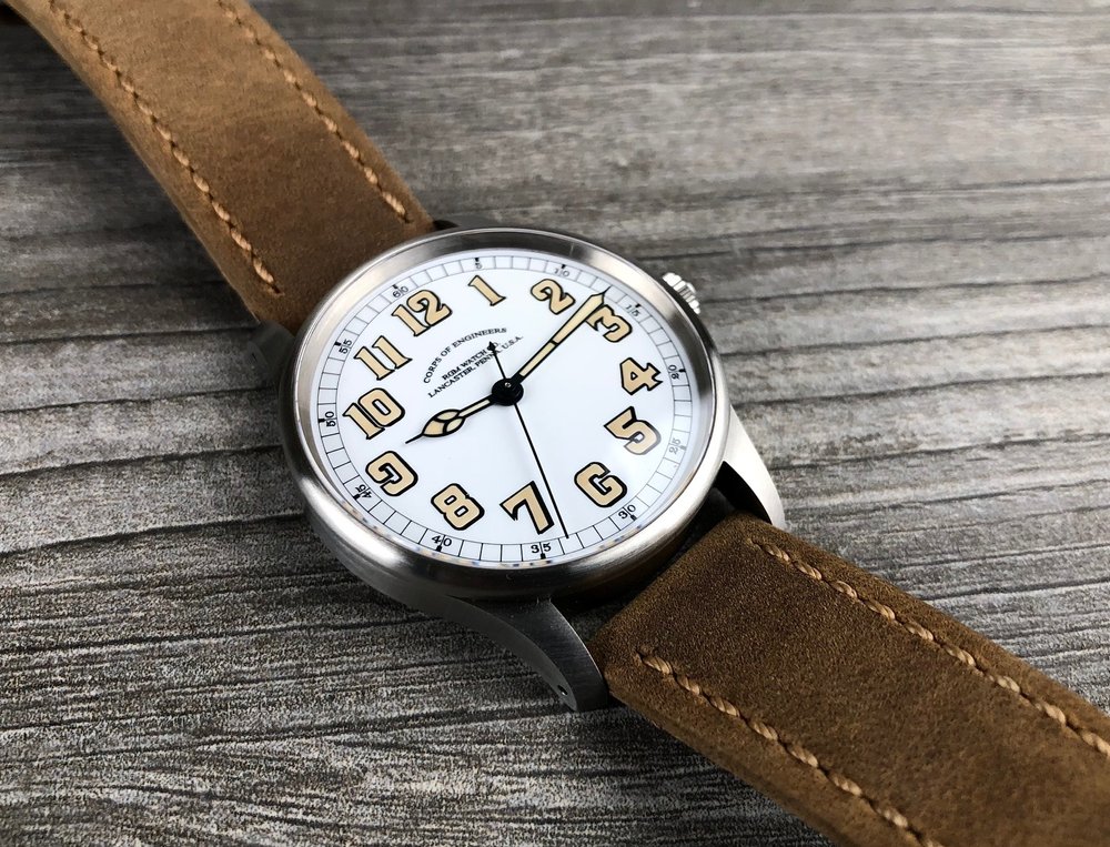 The 151-COE has many of the same design features that made the 801-COE so great, like the real glass Grand Feu enamel dial and the classic style blued steel hands.  

#rgmwatchco #rgmwatches #rgmwatch #watchmaking #watchmaker
#CorpsofEngineers #enamel #enameldial
#pilotwatch