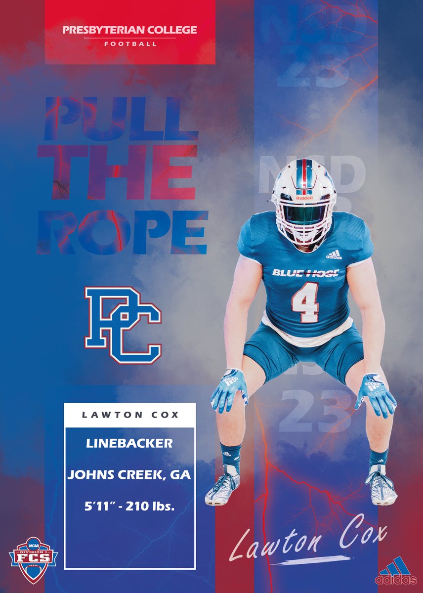 BlueHoseFB's tweet photo. Welcome Lawton Cox to the Blue Hose family!!

Lawton is a linebacker from Johns Creek, Georgia ⚡

#GoBlueHose https://t.co/4zxxtgX1qe