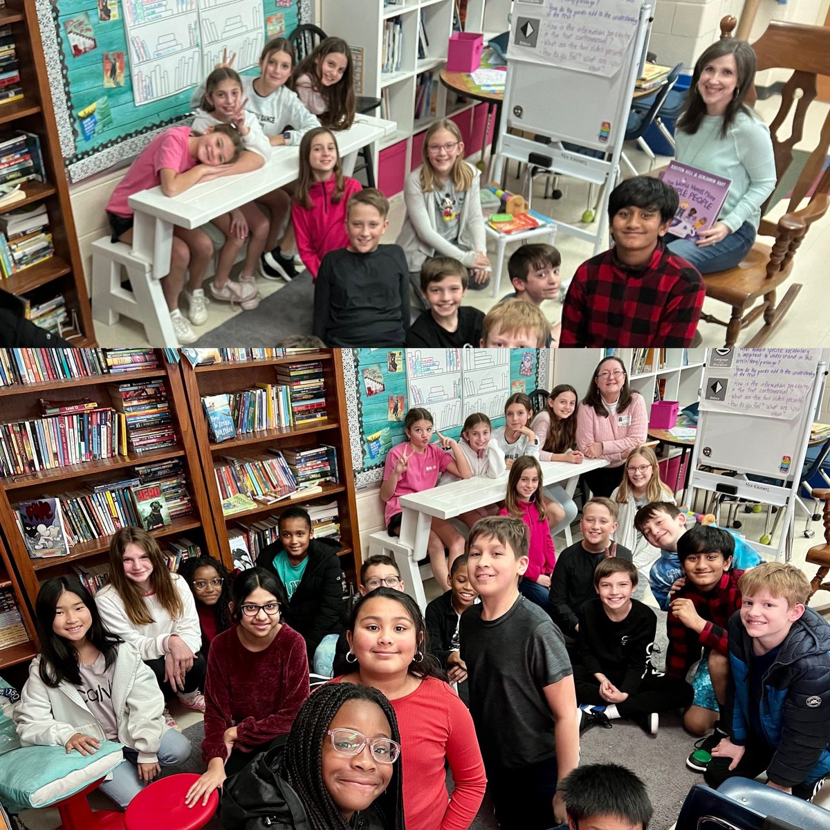 Who says fifth grade can’t do mystery readers?!📚 📖 I was so excited to bring this special event back! Everyone loves being read to, and we were thrilled to have these wonderful guests share the magic of stories this morning for World Read Aloud Day! #sharonstrong <a href="/SharonElemS/">Sharon Elementary</a>