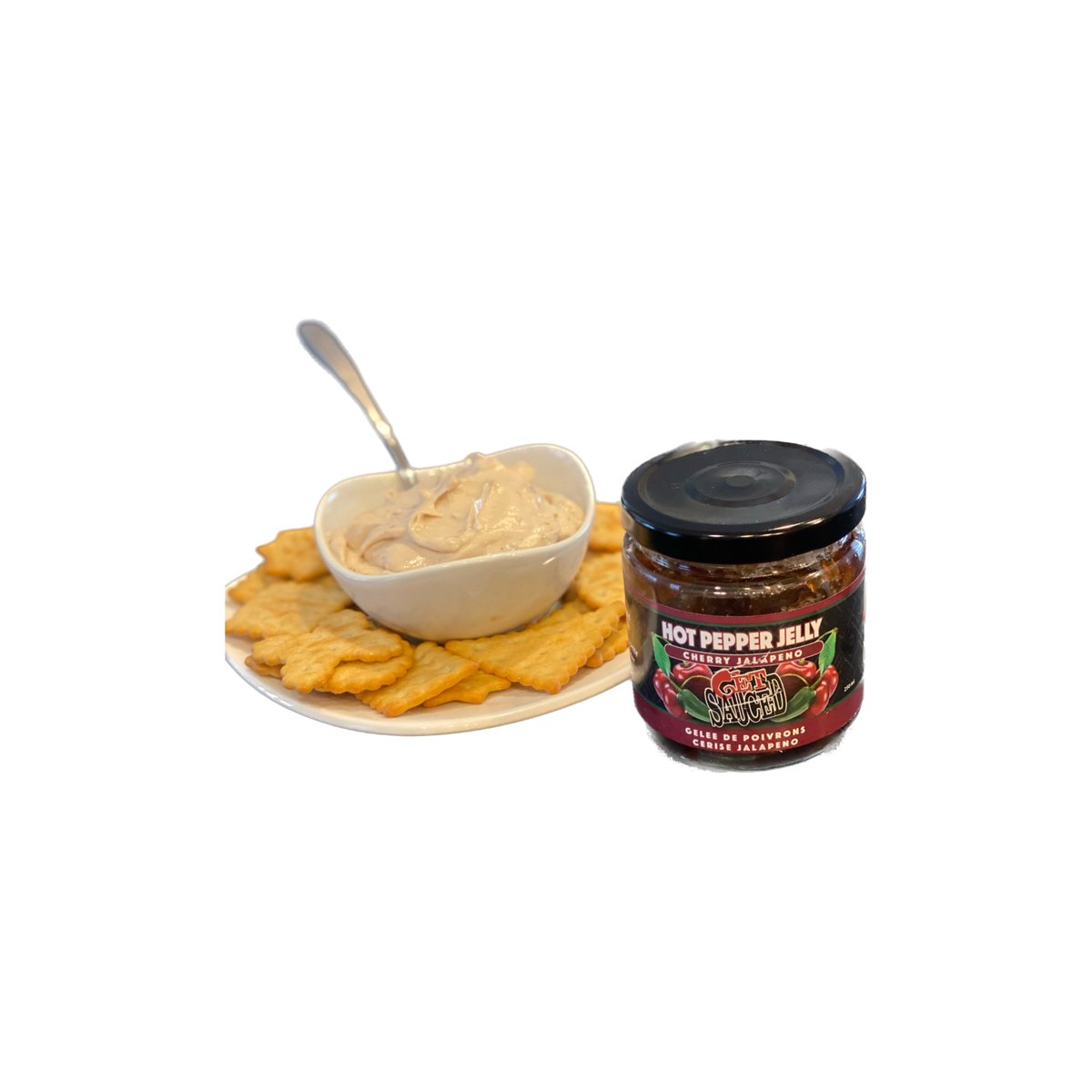 Easy Hot Pepper Jelly Dip
Ingredients:
1 block (8oz) cream cheese
5 Tbsp. Get Sauced pepper jelly of your choice

Instructions:
Beat cream cheese and pepper jelly together in a bowl, we used cherry jalapeño😋. Serve immediately or let it chill and enjoy!
#GetSauced #YegLocal