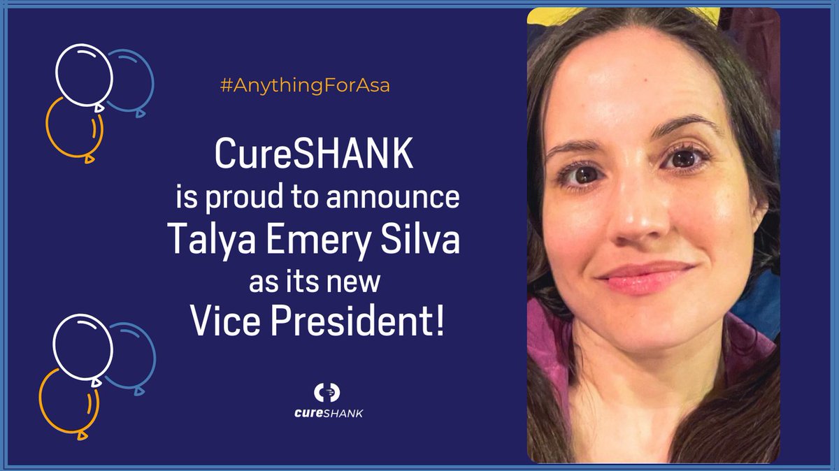 CureSHANK's tweet photo. We are thrilled to have Ms. Emery Silva join us, as she brings much enthusiasm, passion and creativity to our executive committee!
#anythingforasa #phelanmcdermidsyndrome #CureSHANK https://t.co/f79s9naRSs