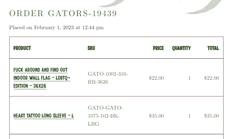 manipetty99's tweet photo. Just copped the black tattoo shirt and the pride flag, so fucking excited. I've gotten nothing but compliments after I bought the protect choice shirt๐ฅ #GATORSRULE #FAFO https://t.co/Ccv6OK38Nv