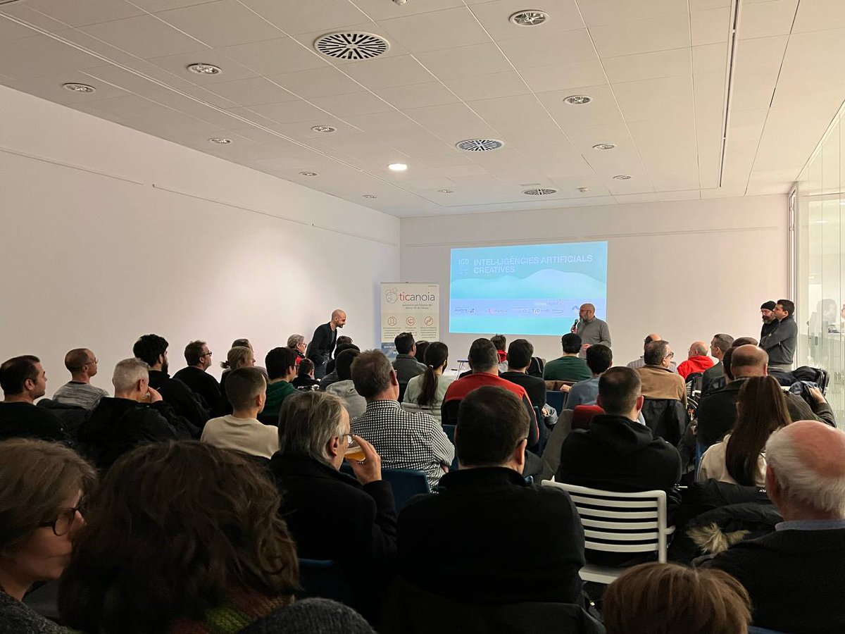 Al Tech&amp;Drinks <a href="/techigd/">IGD Tech & Drinks</a> d'avui hem après sobre les intel·ligències artificials creatives amb en David Puiggròs d'SPIA @puiggrosd , Xavier Regàs i Xavier Vives de <a href="/Escola_LaGaspar/">EMAIgualadaLaGaspar</a> i <a href="/dissenyigualada/">disseny=igualada</a> 
I com sempre, no ha faltat l'estona de networking🍻

<a href="/ajmontbui/">Ajuntament de Santa Margarida de Montbui</a> <a href="/Acelerapyme/">Acelera pyme</a>