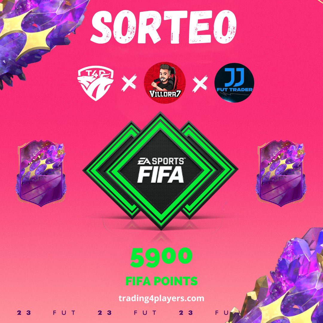 🎁SORTEO GRATUITO INTERNACIONAL de 5900 FIFA POINTS🎁

Requisitos, muy simple: 

1️⃣Sígueme aquí✅
2️⃣Sigue a <a href="/Trading4Players/">TRADING 4 PLAYERS 📊</a> 
3️⃣Dale RT🔁 y Like❤️
4️⃣Menciona a 2 amigos👥

🏆¡GANADOR este mismo Domingo con los FUTURE STAR, suerte a todos!🍀