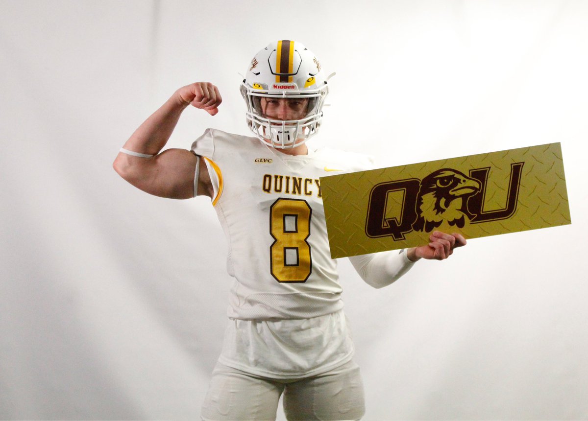 DanielClark08's tweet photo. Very blessed to announce I will be continuing my academic and athletic  career at Quincy University. I give infinite thanks to God, my family, and coaches for all they’ve done to get me here. @CoachPannone @QUFootball @Kpoofootball https://t.co/qpNK9NiVp1