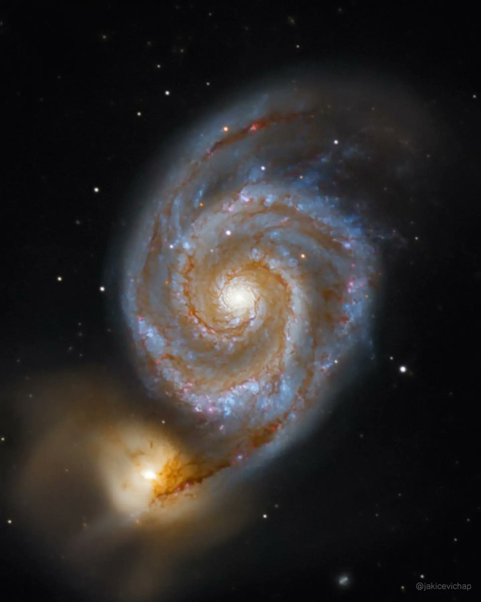 JakicevichAP's tweet photo. My shot of the Whirlpool galaxy taken from my backyard last night!  Let me know what you think in the replies! ✌️

Gear used: Skywatcher Explorer 250pds, NEQ6 pro, Omegon veTEC 533c

#Astrophotography #spaceimages #astronomy #astronomia #GalaxyUnpacked #spaceexploration #nebula https://t.co/qwBqtda6tB