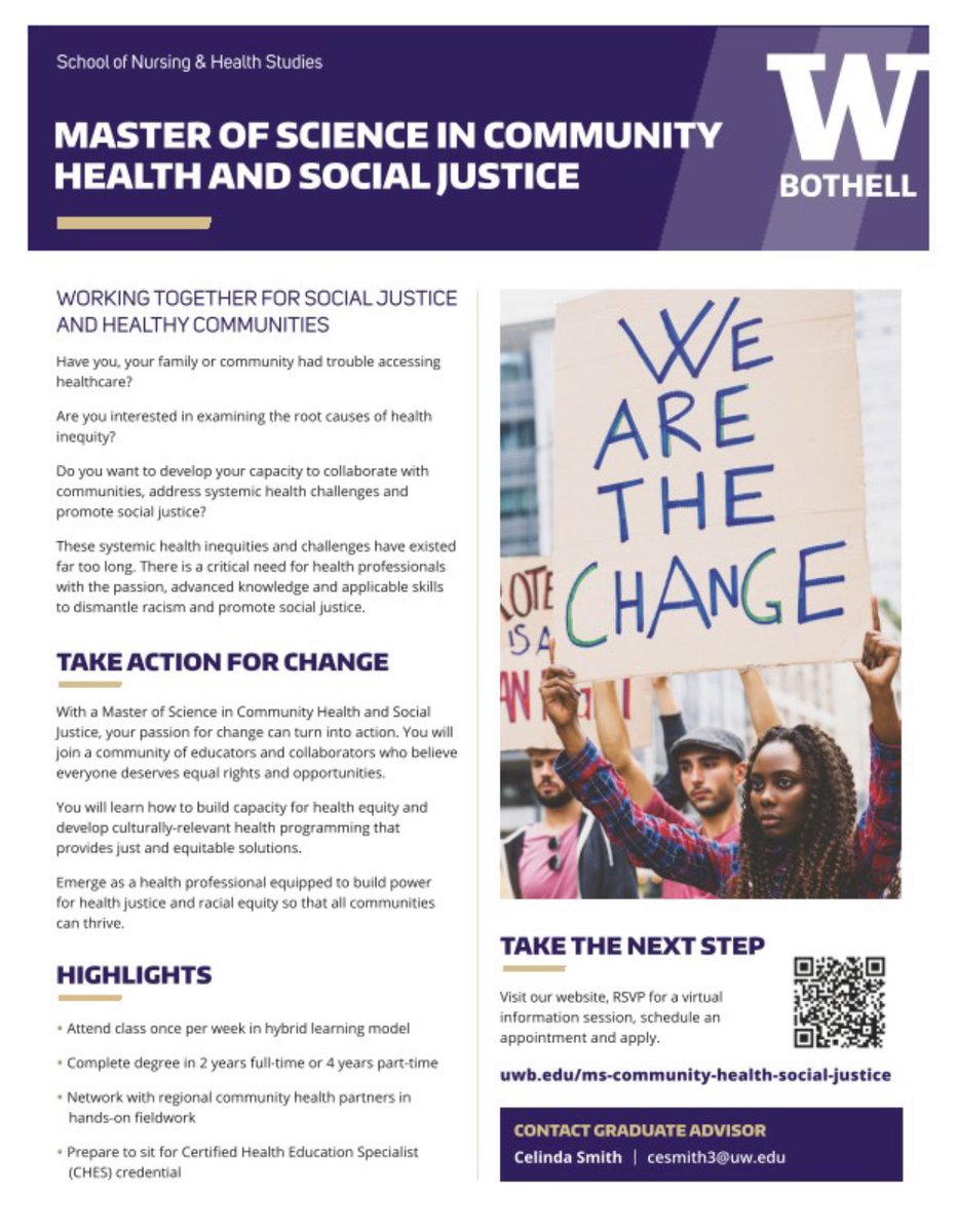 Nora Kenworthy (@njkenworthy) on Twitter photo I am āØso⨠excited to announce we have a new Masterās program in Community Health and Social Justice launching at <a href="/UWBothell/">UW Bothell</a>. We built this from the ground up with radical public health and anti-racist work at the core. Applications for fall 2023 are open! I am āØso⨠excited to announce we have a new Masterās program in Community Health and Social Justice launching at <a href="/UWBothell/">UW Bothell</a>. We built this from the ground up with radical public health and anti-racist work at the core. Applications for fall 2023 are open!