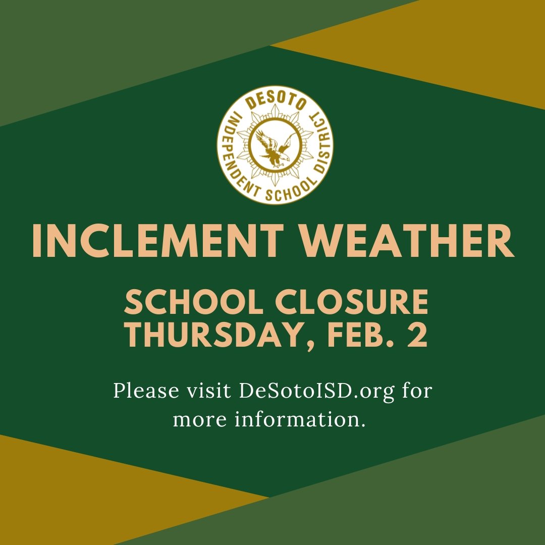 DeSoto ISD on Twitter "🚨 We have been monitoring the weather