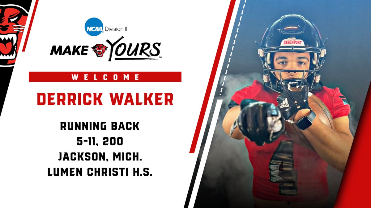 Football Signing

Congratulations to Derrick Walker on his commitment to compete in football at Davenport University! Walker comes to Grand Rapids from Lumen Christi High School in Jackson, Mich.

#DUWork