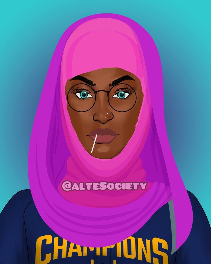 February 1st marked the first annual World Hijab Day in recognition of millions of Muslim women who choose to wear the hijab and live a life of modesty. #AlternativeSocietyNFT #Afrocentric #AfroFuturistic #Alte #Ethereum #Art #Metaverse #Altefashion #Afr… instagr.am/p/CoIWJTTuCn5/