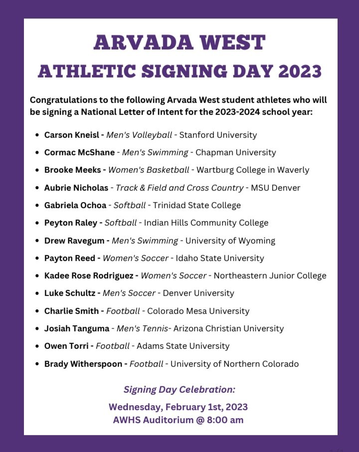 Proud of our signing athletes today.