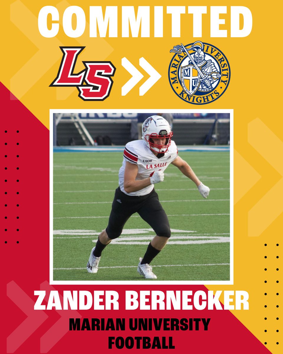 La Salle Athletics (@ls_lancerath) on Twitter photo Congratulations to Zander Bernecker for committing to play Football at Marian University! <a href="/ZanderBernecker/">Zander Bernecker</a> Congratulations to Zander Bernecker for committing to play Football at Marian University! <a href="/ZanderBernecker/">Zander Bernecker</a>