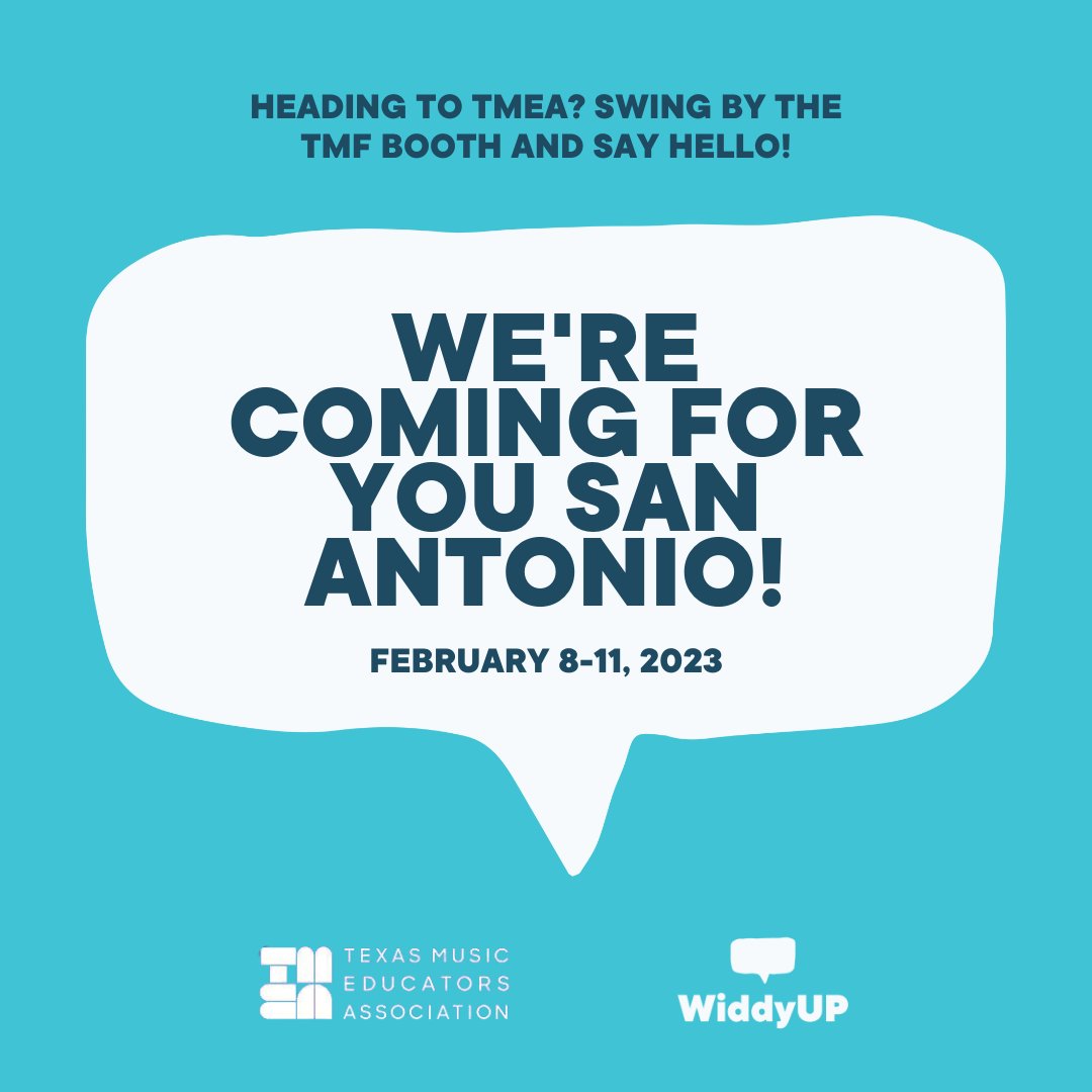 TMEA is next week! Will you be in the area? If so, swing by our booth and come see what WiddyUP is all about! 🎼 🎹 🎸 🎷 Learn more about us at widdyup.com