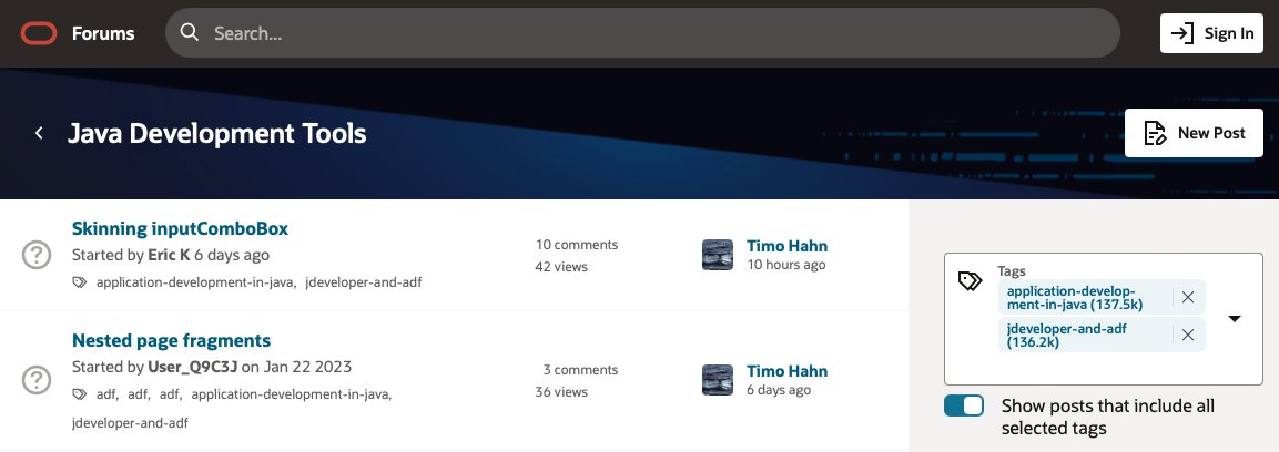 JDeveloper's tweet image. Bookmark the new discussion forum platform for #OracleADF and #JDeveloper discussions - forums.oracle.com/ords/apexds/do… Let us know what you think.