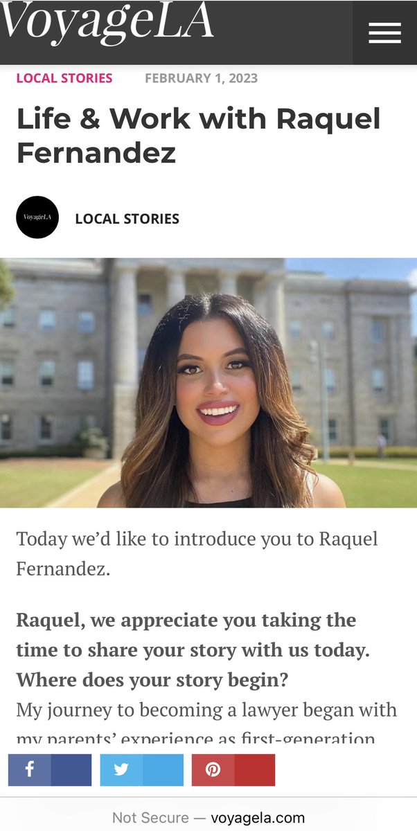 raquelgoforth's tweet photo. This small town NC girl has been published in LA a 2nd time 🥹⚖️🚀Thank you @VoyageLAmag for the feature!
“As a minority, I learned we cannot always change how others see us, but we can change how we see ourselves.” #latina #lawyer #lawtina https://t.co/sL9agqDW6m