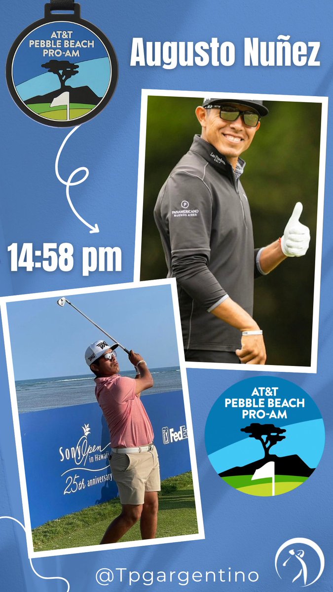 TourArgentino's tweet photo. Este jueves comienza el AT&T PEBBLE BEACH PRO-AM @PGATOUR @GolfChannel #PebbleBeachProAm #TPGA #tpgargentino #golf #golfargentino #pgatour #Argentina #golfarg @Tanogoya @FabianGomezGolf @AugustoNGolf https://t.co/N9wGucduwp